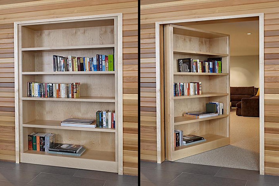 Ako elegantne umiestniť tajnú miestnosť: dvere v podobe knižnice 